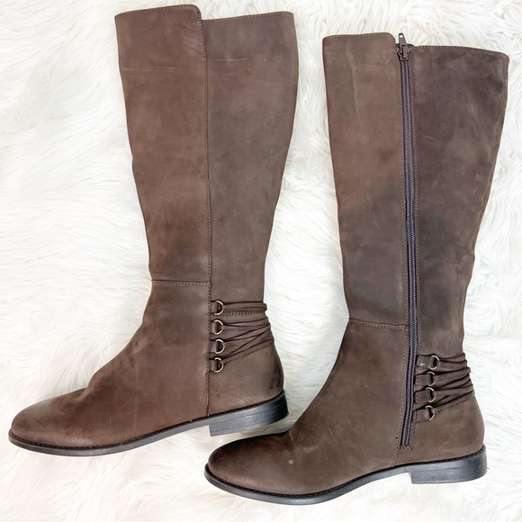 STEVE MADDEN BROWN LEATHER UPPER ZINA RIDING BOOTS WOMENS SZ 9.5 - Picture 1 of 6